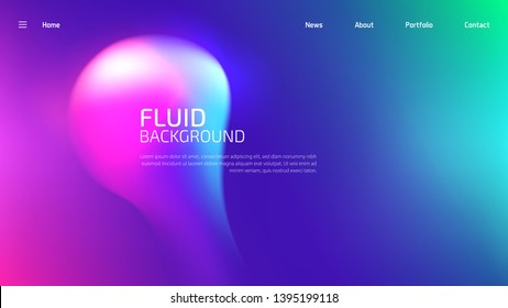 Trendy fluid gradient background for landing page background, colorful abstract liquid 3d shaped. Futuristic design backdrop for banner, poster, cover, flyer, presentation, advertising