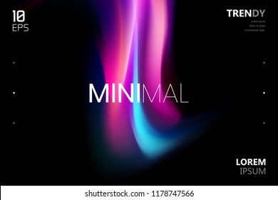 Trendy Fluid Gradient Shape Isolated on Black Background. Abstract Watercolor Backdrop. Color Flow Design