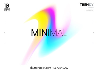 Trendy Fluid Gradient White Background Design. Abstract Minimalistic Backdrop. Color Flow