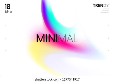 Trendy Fluid Gradient White Background Design. Abstract Minimalistic Backdrop. Color Flow