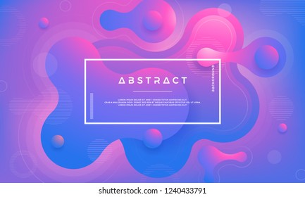 Trendy Fluid, liquid gradient design elements. Abstract blue, purple liquid background