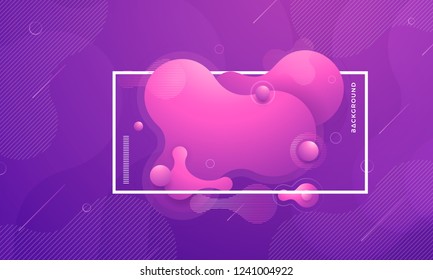 Trendy Fluid, liquid gradient design elements. Abstract purple liquid background