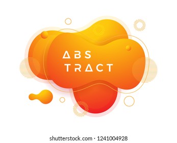 Trendy Fluid, liquid gradient design elements. Abstract orange liquid background