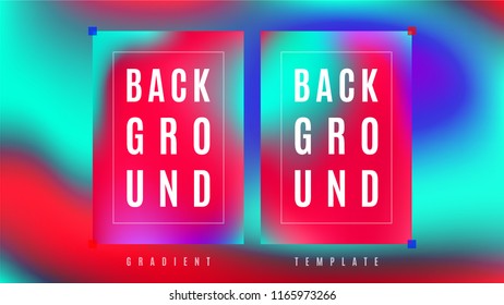 Trendy Flyer Gradient Background Template. Abstract Colorful Wavy Layout. Smooth Motion Gradient Cover Backdrop. Screen Vector Background.