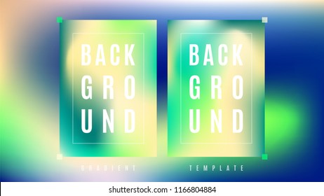 Trendy Flyer Gradient Background Template. Vivid Colorful Holographic Layout. Smooth Motion Gradient Cover Backdrop. Digital Design Background.