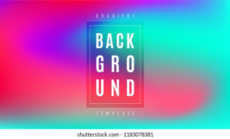 Trendy Flyer Gradient Background Template. Light Colorful Blend Wavy Layout. Cover Blurred Space Style Gradient Backdrop. Screen Vector Background.