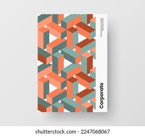 Trendy flyer vector design layout. Colorful mosaic tiles poster template.