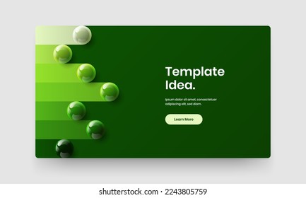 Trendy flyer vector design template. Original 3D spheres front page illustration.