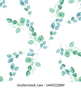 Trendy foliage eucalyptus pattern, great design for any purposes. Botanical vector illustration.