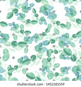 Trendy foliage eucalyptus pattern, great design for any purposes. Botanical vector illustration.