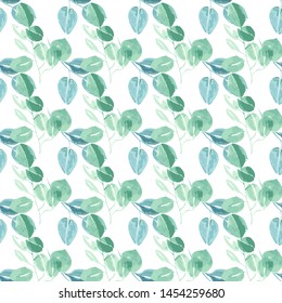 Trendy foliage eucalyptus pattern, great design for any purposes. Botanical vector illustration.