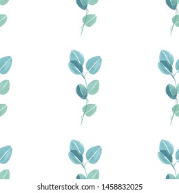 Trendy foliage eucalyptus pattern, great design for any purposes. Botanical vector illustration.