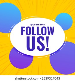 trendy follow us web promo template for social media channel vector