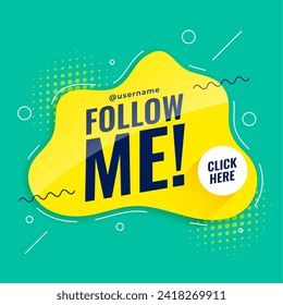 trendy follow us web template for company branding vector