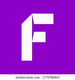 Trendy font, alphabet cut out from white paper, letter F in the flat style, vector illustration 10EPS.