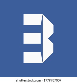 Trendy font, alphabet cut out from white paper, Number three in the flat style, vector illustration 10EPS.