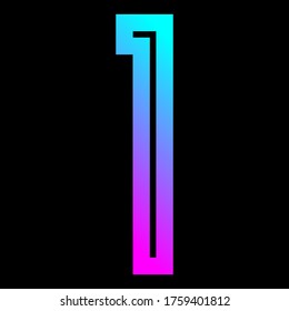 
Trendy font, bright alphabet of gradient, modern letter I, vector illustration 10EPS