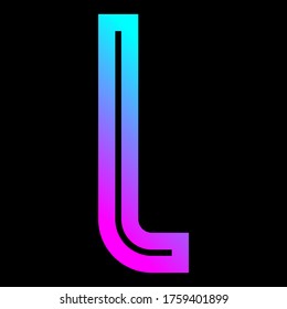 
Trendy font, bright alphabet of gradient, modern letter L, vector illustration 10EPS