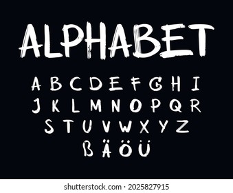 Trendy font. Handwritten style alphabet. Decorative typeface. Letters for your design. Vector font.