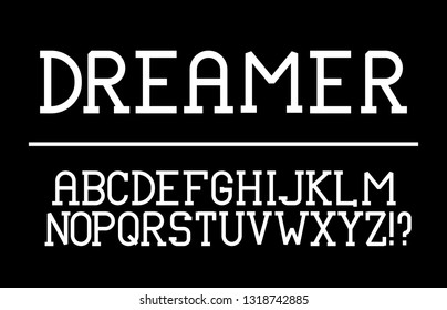 Trendy font. Minimalistic style alphabet. Decorative typeface. Letters for your design. Vector font. 