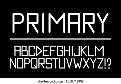 Trendy font. Minimalistic style alphabet. Decorative typeface. Letters for your design. Vector font. 