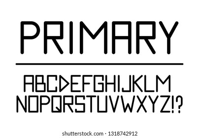 Trendy font. Minimalistic style alphabet. Decorative typeface. Letters for your design. Vector font. 