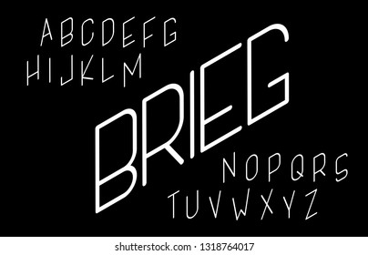 Trendy font. Minimalistic style alphabet. Decorative typeface. Letters for your design. Vector font. 