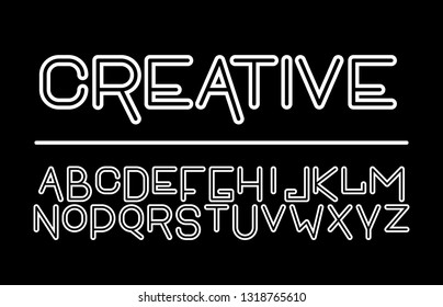 Trendy font. Minimalistic style alphabet. Decorative typeface. Letters for your design. Vector font. 