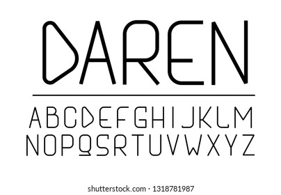 Trendy font. Minimalistic style alphabet. Decorative typeface. Letters for your design. Vector font. 