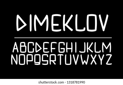 Trendy font. Minimalistic style alphabet. Decorative typeface. Letters for your design. Vector font. 