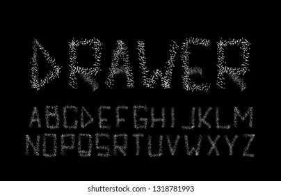 Trendy font. Minimalistic style alphabet. Decorative typeface. Letters for your design. Vector font. 