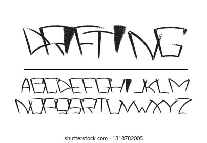 Trendy font. Minimalistic style alphabet. Decorative typeface. Letters for your design. Vector font. 