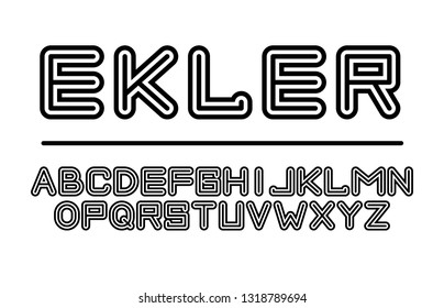 Trendy font. Minimalistic style alphabet. Decorative typeface. Letters for your design. Vector font. 