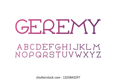 Trendy font. Minimalistic style alphabet. Decorative typeface. Letters for your design. Vector font. 