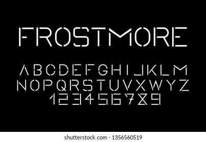 Trendy font. Minimalistic style alphabet. Decorative typeface. Letters for your design. Vector font. 