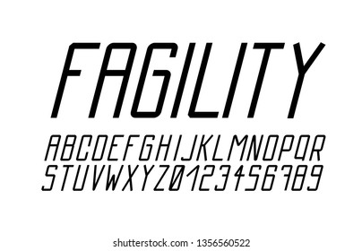 Trendy font. Minimalistic style alphabet. Decorative typeface. Letters for your design. Vector font. 