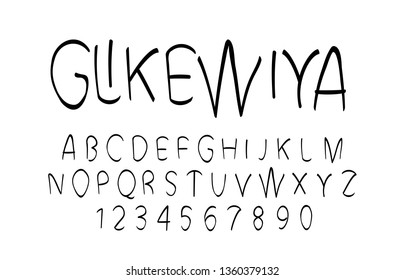 Trendy font. Minimalistic style alphabet. Decorative typeface. Letters for your design. Vector font. 
