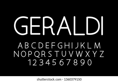 Trendy font. Minimalistic style alphabet. Decorative typeface. Letters for your design. Vector font. 