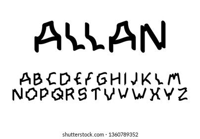 Trendy font. Minimalistic style alphabet. Decorative typeface. Letters for your design. Vector font. 