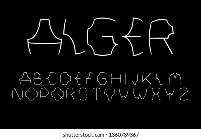 Trendy font. Minimalistic style alphabet. Decorative typeface. Letters for your design. Vector font. 