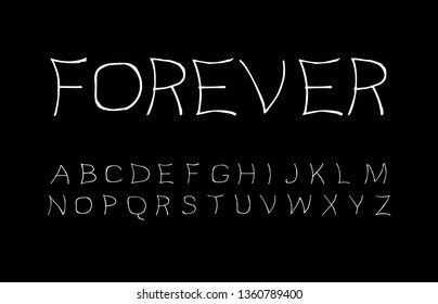 Trendy font. Minimalistic style alphabet. Decorative typeface. Letters for your design. Vector font. 