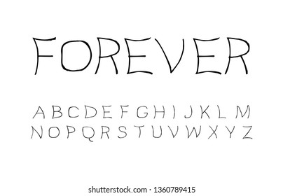 Trendy font. Minimalistic style alphabet. Decorative typeface. Letters for your design. Vector font. 