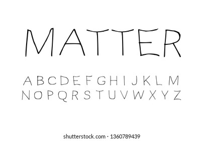 Trendy font. Minimalistic style alphabet. Decorative typeface. Letters for your design. Vector font. 
