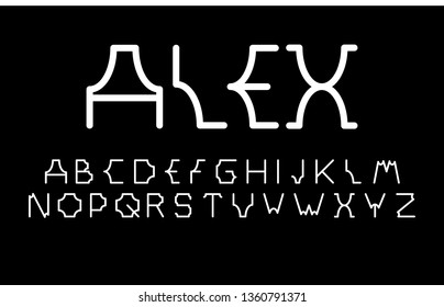 Trendy font. Minimalistic style alphabet. Decorative typeface. Letters for your design. Vector font.
