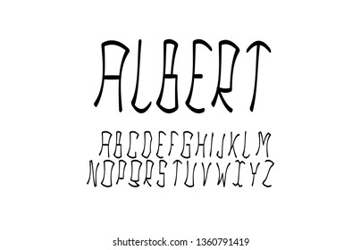 Trendy font. Minimalistic style alphabet. Decorative typeface. Letters for your design. Vector font.