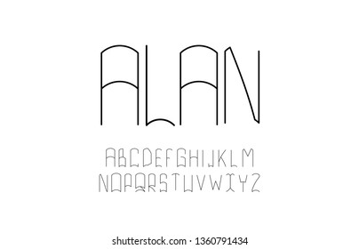 Trendy font. Minimalistic style alphabet. Decorative typeface. Letters for your design. Vector font.