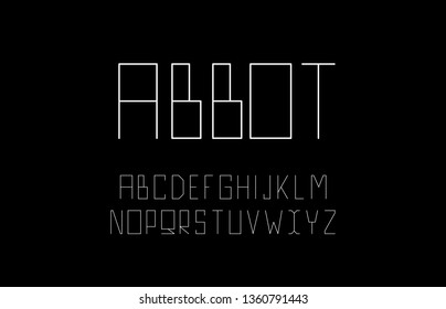 Trendy font. Minimalistic style alphabet. Decorative typeface. Letters for your design. Vector font.