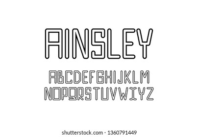 Trendy font. Minimalistic style alphabet. Decorative typeface. Letters for your design. Vector font.