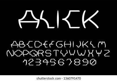 Trendy font. Minimalistic style alphabet. Decorative typeface. Letters for your design. Vector font.