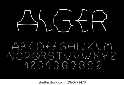 Trendy font. Minimalistic style alphabet. Decorative typeface. Letters for your design. Vector font.